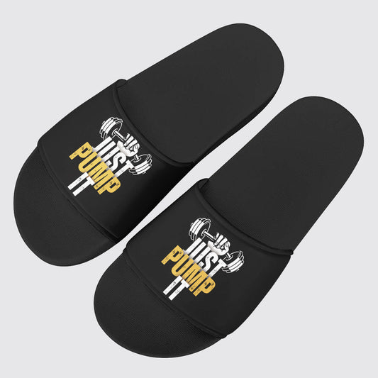 PU Leather Slippers with PVC Sole: Gym Lovers- TT00898