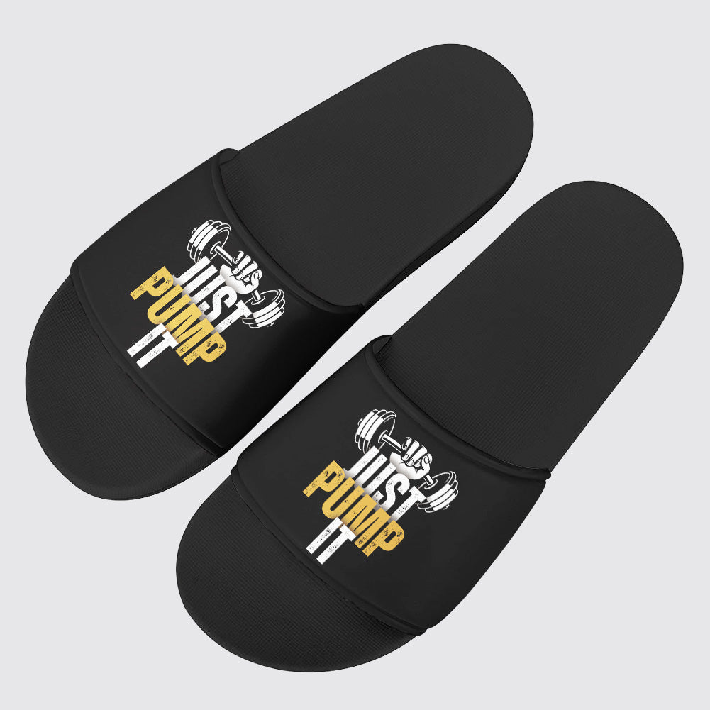 PU Leather Slippers with PVC Sole: Gym Lovers- TT00900