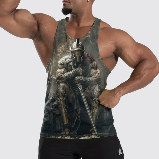 Warrior Spirit 3D Tank Top – Fierce Battle Artwork for Gym Warriors- TT01499