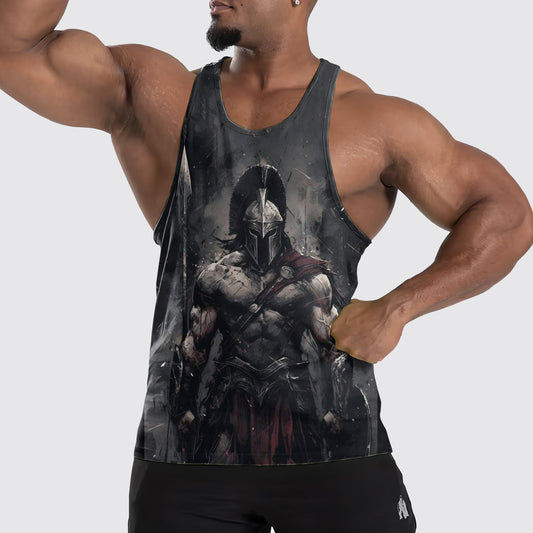 Warrior Spirit 3D Tank Top – Fierce Battle Artwork for Gym Warriors- TT01507