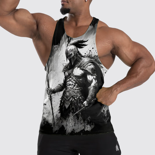 Warrior Spirit 3D Tank Top – Fierce Battle Artwork for Gym Warriors- TT01510