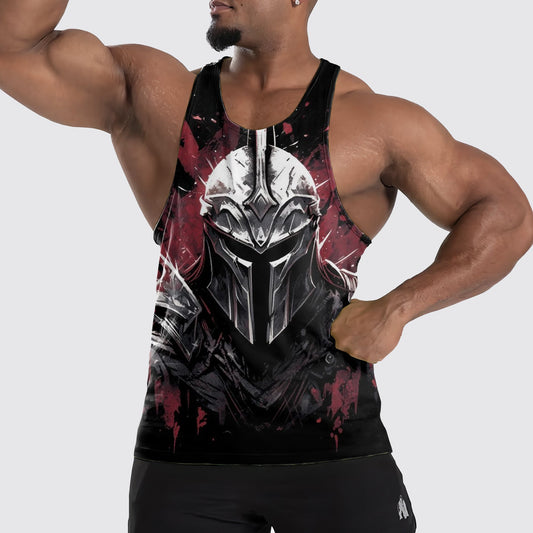 Warrior Spirit 3D Tank Top – Fierce Battle Artwork for Gym Warriors- TT01513