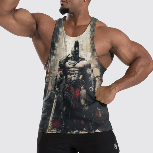 Warrior Spirit 3D Tank Top – Fierce Battle Artwork for Gym Warriors- TT01529