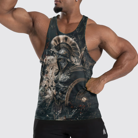 Warrior Spirit 3D Tank Top – Fierce Battle Artwork for Gym Warriors- TT01530