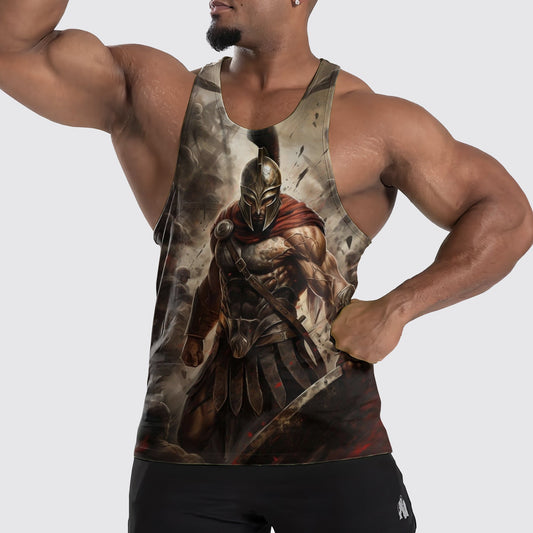 Warrior Spirit 3D Tank Top – Fierce Battle Artwork for Gym Warriors- TT01535