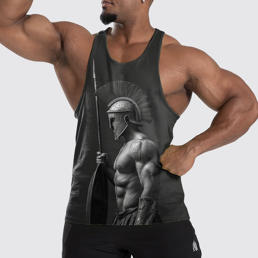 Warrior Spirit 3D Tank Top – Fierce Battle Artwork for Gym Warriors- TT01539