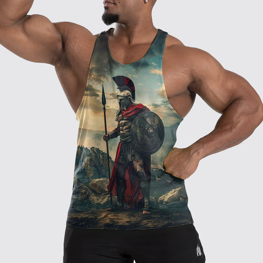 Warrior Spirit 3D Tank Top – Fierce Battle Artwork for Gym Warriors- TT01540