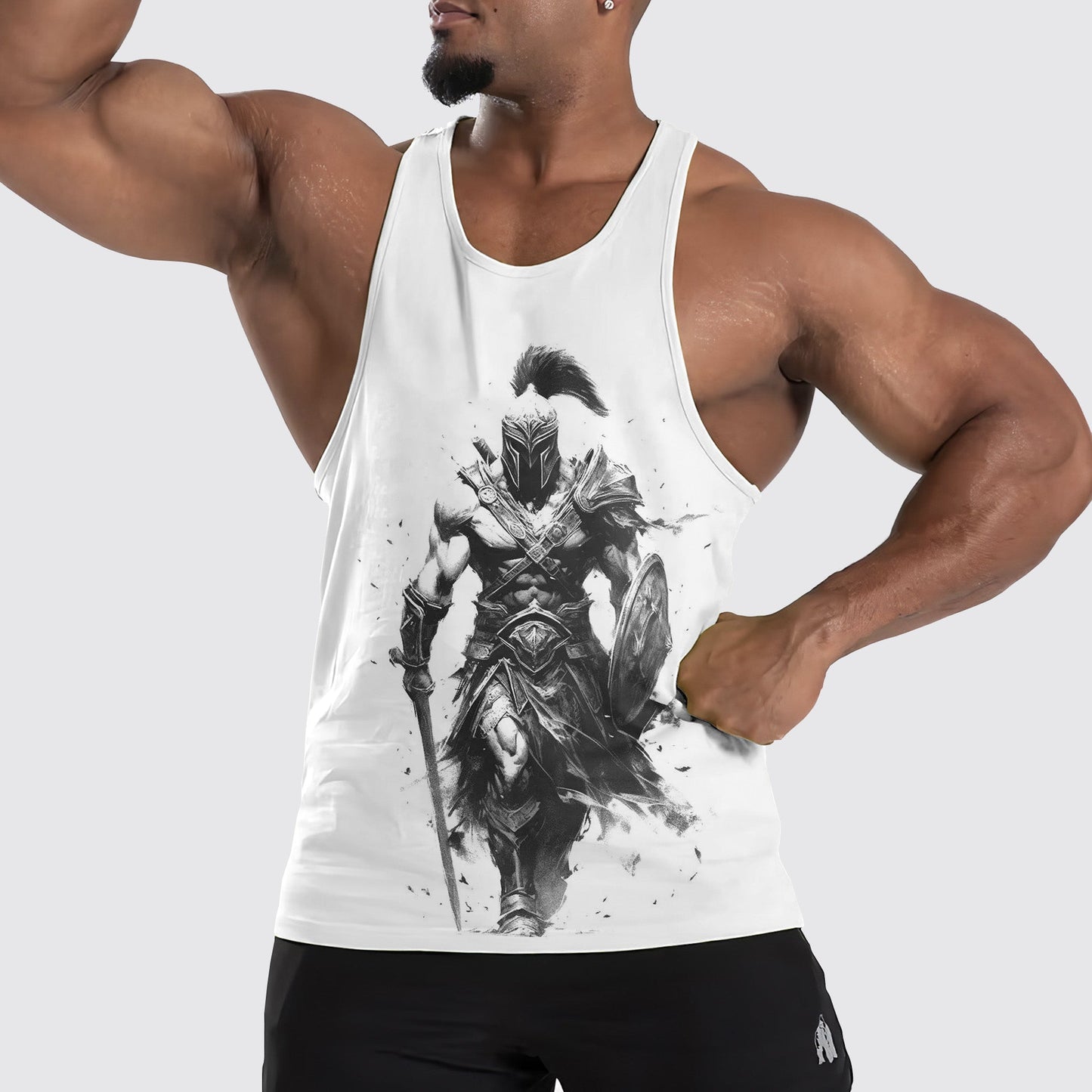 Warrior Spirit 3D Tank Top – Fierce Battle Artwork for Gym Warriors- TT01544