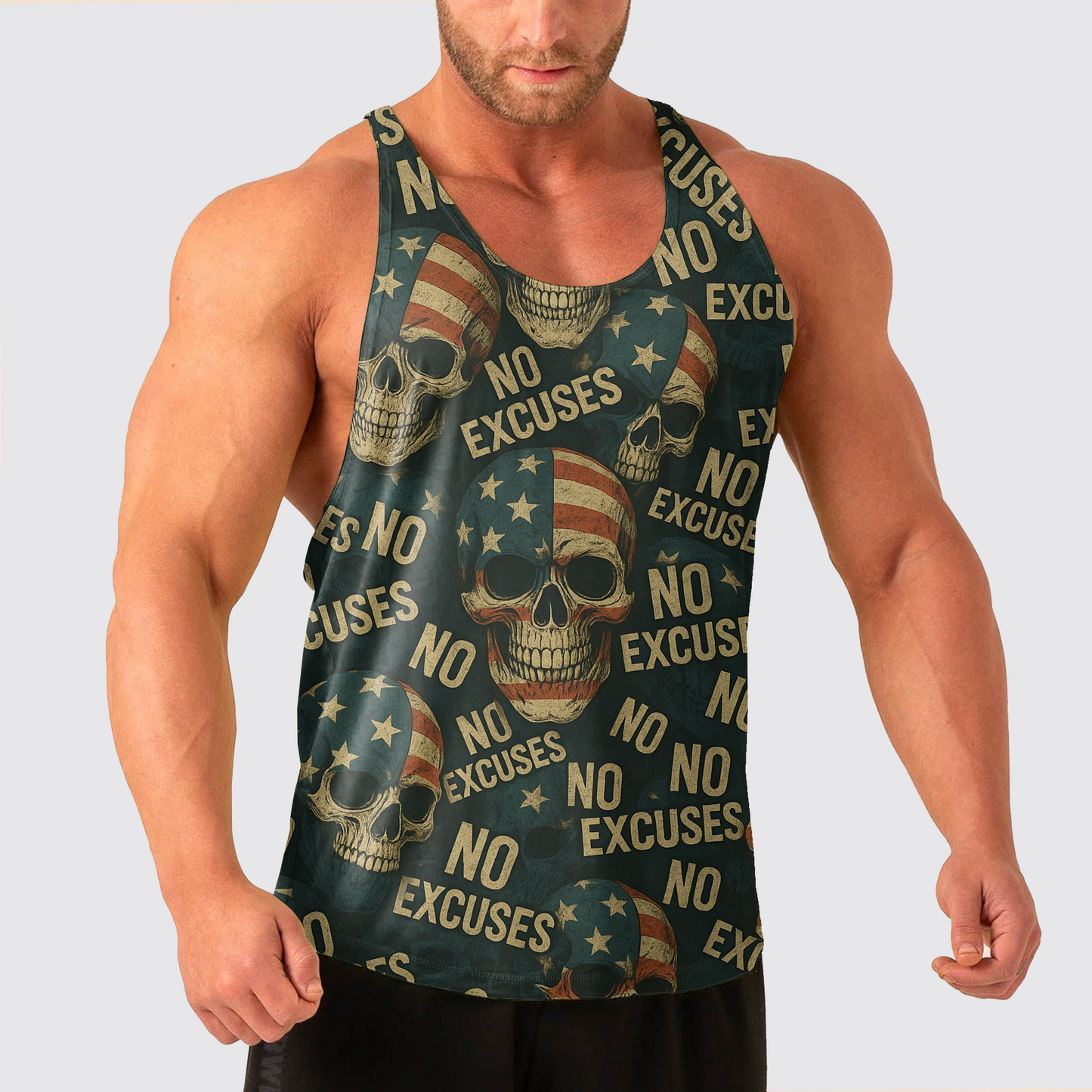 Skull Power Training Tank Top for Men- TT02625