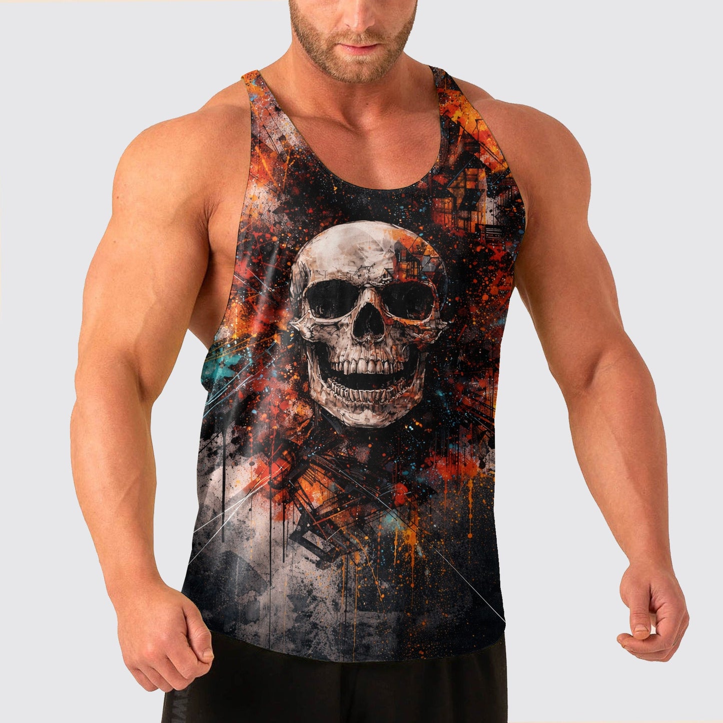 Skull Power Training Tank Top for Men- TT02913