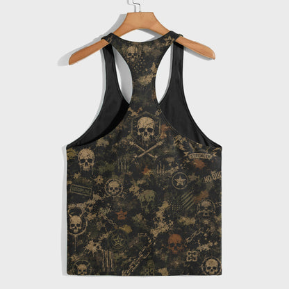 Camo Racerback Tank Top – Tactical Strength for Bodybuilders- TT03204