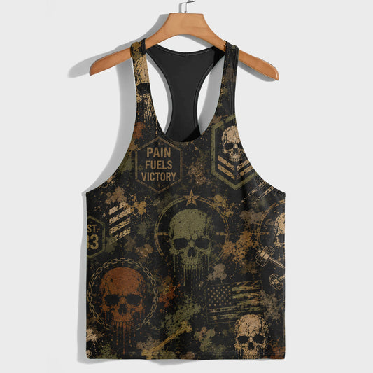 Camo Racerback Tank Top – Tactical Strength for Bodybuilders- TT03205